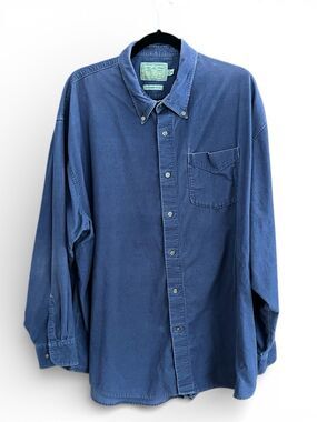 Cooper Jones Men’s Long Sleeve Soft Cotton Corduroy Button Shirt 3XL Blue